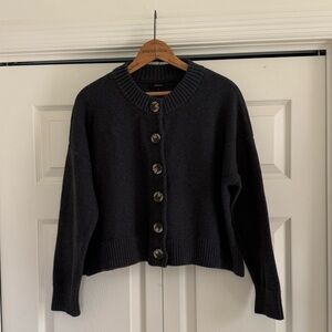 Quince Charcoal Button-Up Cardigan